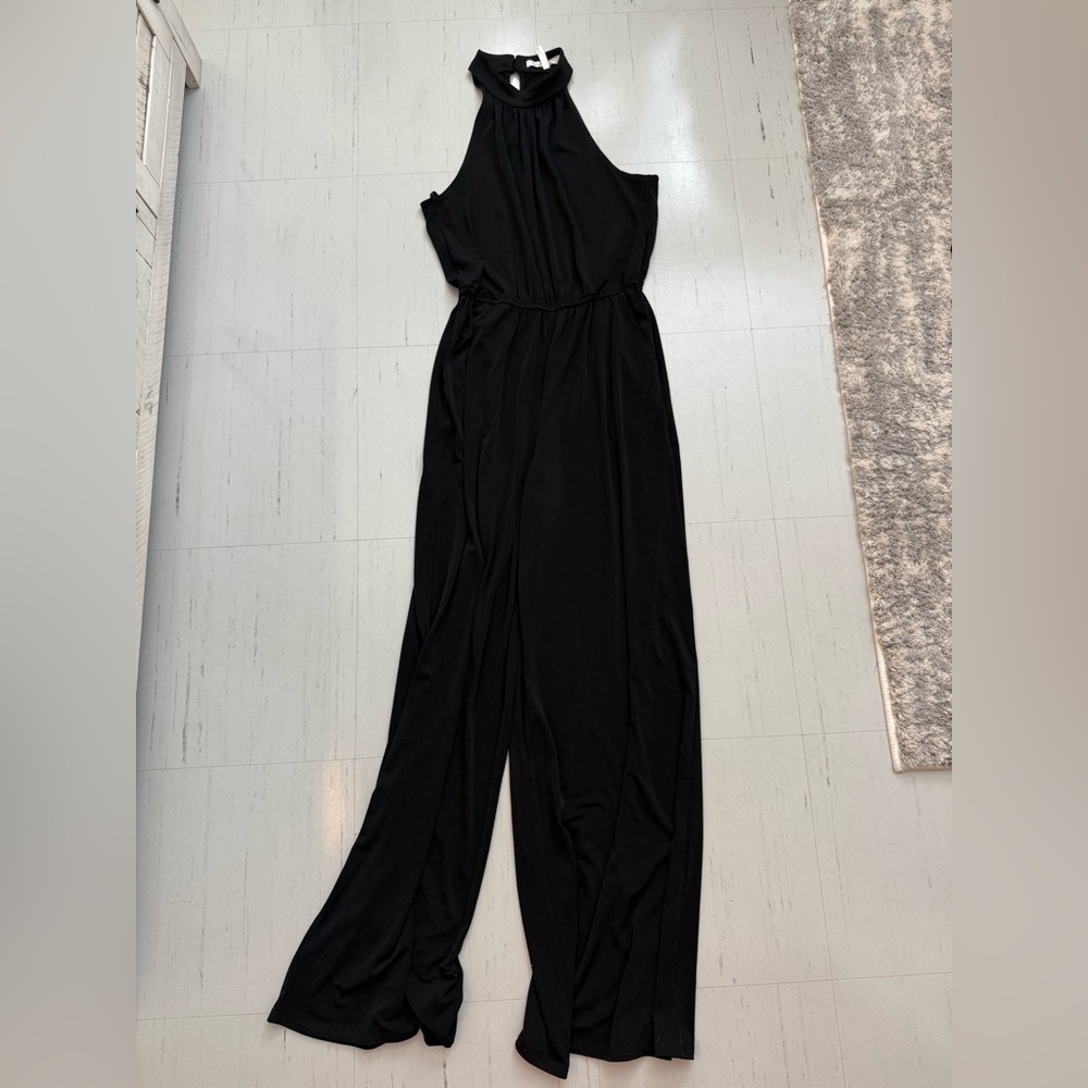 BCBGeneration Black Halter Jumpsuit, S/M